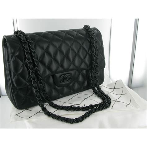 chanel black on black flap bag|black chanel bag price.